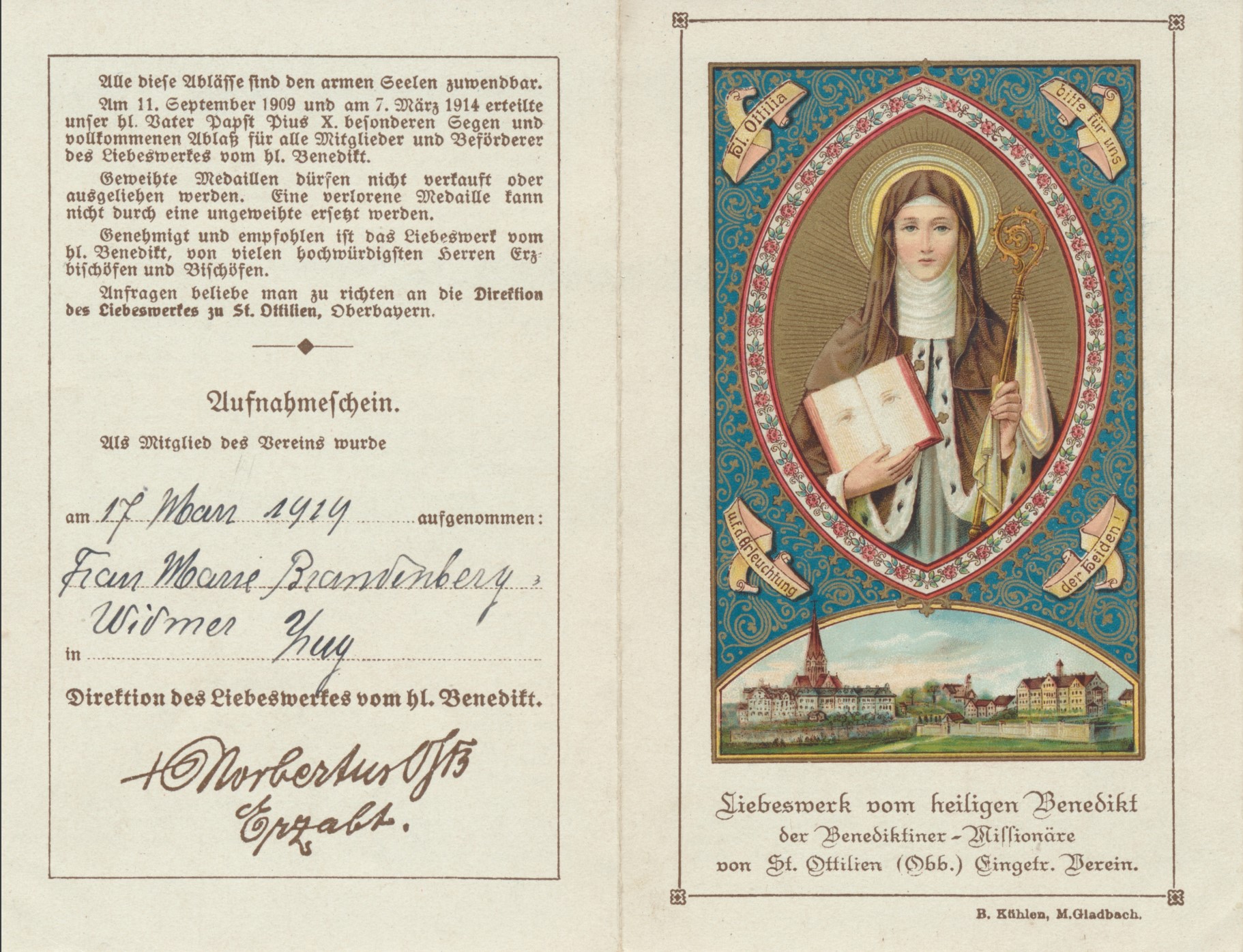 Aufnahme Liebeswerk 1920