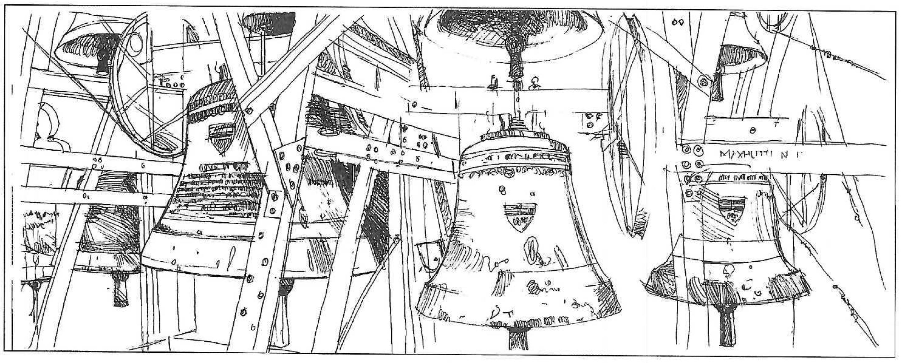 Zeichnung des Glockenstuhls